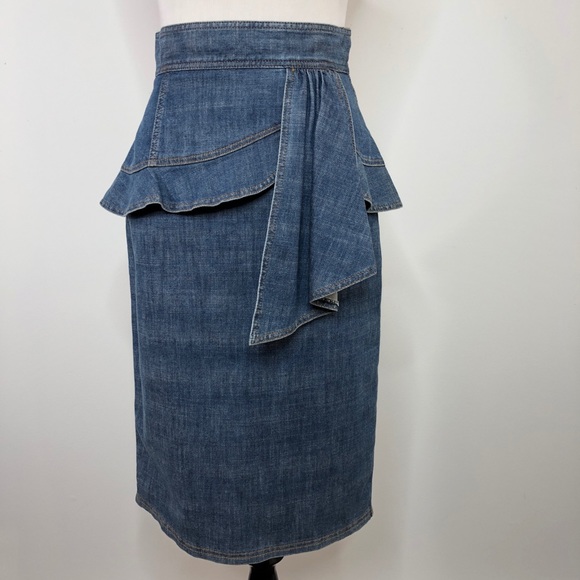 Nanette Lepore Dresses & Skirts - Nanette Lepore denim peplum pencil skirt